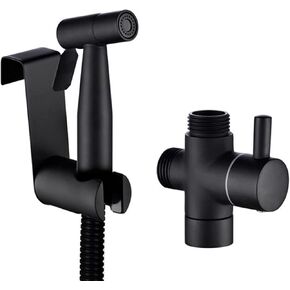 HandheldSprayer Kit Stainless Steel Cloth Diaper Sprayer BlackSprayer for Toilet with 1.5m Hose and Stainless Steel Hook