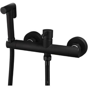 HandheldSprayer Brass Cloth Diaper Sprayer Set Black SuperchargeSprayer for Toilet with Hot and Cold Water Single Handle Wall Mount HandheldSprayer for Toilet