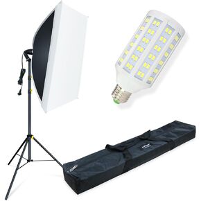 LINCO LED Softbox Photography Lighting Kit 20"x28" Professional Photography Studio Light Equipment with High Lumens Corn LED Bulb for Portraits Video Shooting AM289