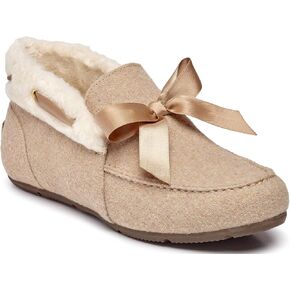 Vionic Women's Haven Shirley Slipper - Ladies Faux Shearling Ankle Slippers with Concealed Orthotic Arch Support Wheat 6 Medium US