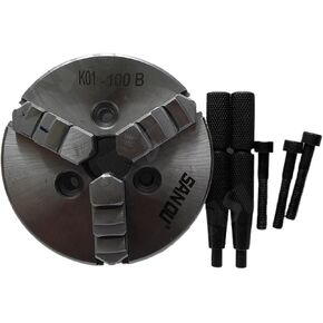 K01-100B 100mm 3 Jaw Lathe Chuck Manual Self Centering 3xM6 Thread Mount Inside Outside Jaws 1PK Accessories for Lathe SALE1