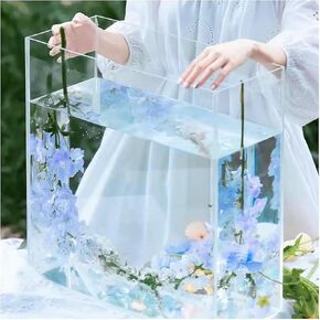 Acrylic Water Tank Transparent Underwater Suspension Shooting Deep and Shallow Water Tank, 6mm/0.24in Thick Photography Props Fish Tank Water Tank Tray
