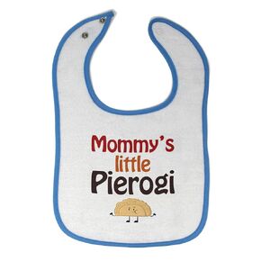 Toddler & Baby Bibs Burp Cloths Others Mommy's Little Pierogi Polish Funny Humor Cotton Baby Items for Baby Girl & Boy White Blue Design Only