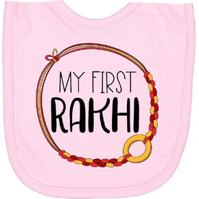inktastic My 1st Rakhi Bracelet, Raksha Bandhan Red and Gold Newborn Bib