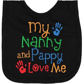 inktastic Nanny and Pappy Love Me Newborn Bib