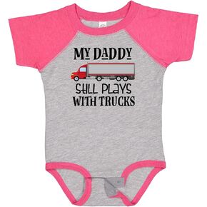 inktastic Daddy Still Plays with Trucks Baby Bodysuit