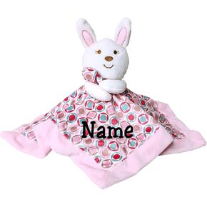 SONA G DESIGNS Personalized Baby Lovey - Pink Bunny Security Blankie Blanket Easter Gift