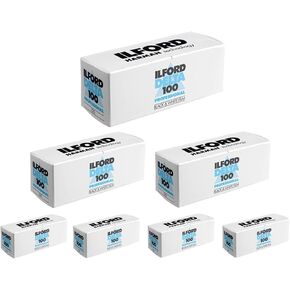 7 X Ilford 1743399 Delta Pro 100 120 Fine Grain Medium Speed, Black and White Film, ISO 100, 120 Size