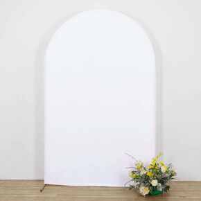 Efavormart Set of 4 | Matte Black Spandex Fitted Wedding Arch Covers for Round Top Chiara Backdrop Stands - 4ft,5ft,6ft,7ft