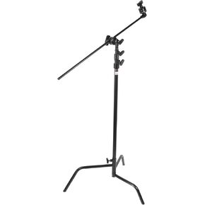 Matthews Hollywood 40" Double Riser Spring Loaded, Sliding Leg, w/ Grip Head and Arm - Black