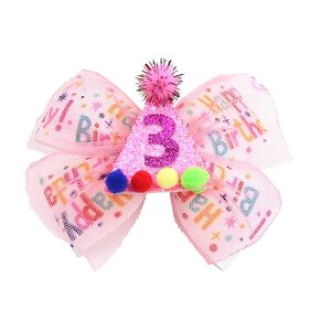 6th Birthday Hair Bow for Girls, Hot Pink Hair Clips Hair Accessories for Girls 1 2 3 4 5 6 Years Birthday Party Supplies Decorations