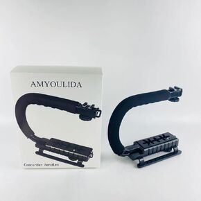 Camcorder handles, Video Stabilizing Handle Grip with Hot-Shoe Mount, Portable U-Grip Handheld Stabilizer for Camera Camcorder