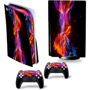 Fire Skin Compatible with Ps5 Disc Version of The Controller, with Anti-Slip Features and Modern Design Vinyl Protection Stickers flames-1896