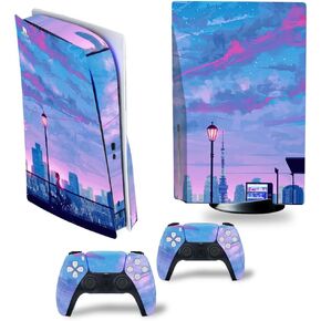 Landscape Skin Compatible with Ps5 Disc Version of The Controller, with Anti-Slip Features and Modern Design Vinyl Protection Stickers spectacle-0417