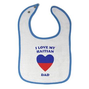 Toddler & Baby Bibs Burp Cloths I Love My Dad I Love My Haitian Dad Countries Cotton Baby Items for Baby Girl & Boy White Black Design Only
