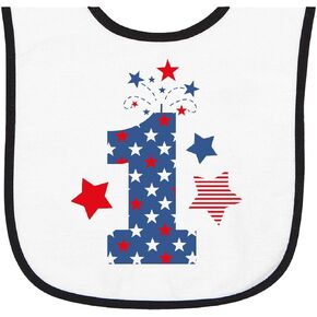 inktastic Firecracker 1st Birthday Baby Terry Cloth Bib