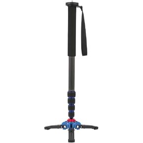 Monopod With Feet, Camera Monopod With Storage Bag Hex Wrench Cushion C-222+M-1 5 Sections Carbon Fiber Portable Telescopic Monopod Tripod for DSLR Camera