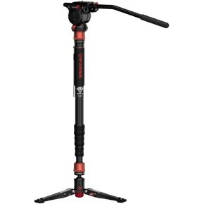 Ifootage COBRA 3 A180T ، Monopod الكاميرا مع Komodo K5S Video Fluid Head للتصوير الاحترافي ، إنشاء المحتوى ، المدونة وإنتاج الفيديو