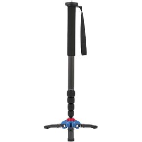 Monopod with Feet, Monopods C-333+M-1 5 Sections Carbon Fiber Portable Telescopic Monopod with Tripod for DSLR Camera