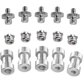 15PCS Tripod Adapter Screw Mount Converter for Flash Trigger and Hot Shoe to Light Stand Conversion Screws Essential Camera Accessories Silver