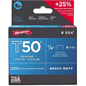 Arrow Fastener 50424 1/4" T50 Staples