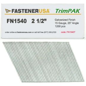 2-1/2" Angle Finish Nails 15GA GALV 1,200ct | FN1540T