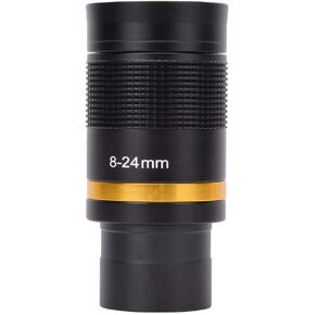 8-24mm Continuous Zoom Telescope Eyepiece with 1.25in Interface and Green Film for Sky & Scenery Observation