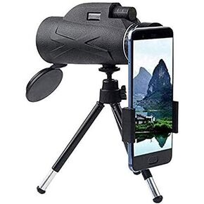 80x100 High Power Monocular Telescope with BAK4 Prism, Waterproof, Phone Holder & Tripod for Bird Watching, Camping, Hiking, Outdoor Use