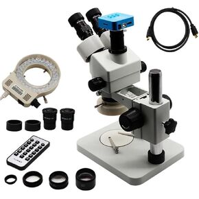 Microscope Kit 3.5-90X Industrial Trinocular Microscope Set with 16MP HDMI Camera for Mobile Phone PCB BGA Soldering Repair Microscope Lens Adapters (One Color 3.5X)