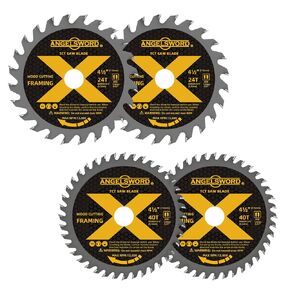 4-1/2 Inch Circular Saw Blade for Ultra-Nice Wood Cutting, 24T&40T, 4 Pack, 3/8" Arbor