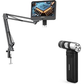 LM208S-A 4K 30FPS HDMI 10.1 '' المجهر الرقمي مع شاشة لإصلاح الإلكترونيات ، وعملات العرض الكاملة + LM203 4 "المجهر الرقمي المحمول باليد مع الشاشة ، ومكبر عملة USB 200x مع الأضواء