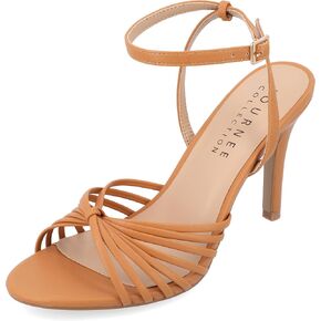 Journee Womens Vanita Multi Strap Stiletto Open Toe Songals