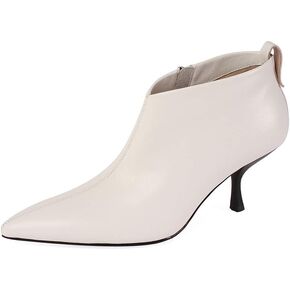 TinaCus Women's Handmade Genuine Leather Poiinted Toe Side Zip Mid Stiletto Heel Fashion Ankle Boots