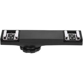EVGATSAUTO Dual Hot Shoe Splitter, Multifunctional Camera Flash Light Bracket Splitter, Ultralight Dual Hot Shoe Mount Plate Adapter Replacement for SLR Camera Camcorder, Designed for (#2)