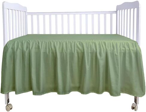 Crib Bed Skirt 28" x 52" with 14" Drop – Split Corners Dust Ruffle, Microfiber - Breathable, Durable, Elastic Adjustable Fit, Soft Nursery Bedding for Baby Boys & Girls, White Solid in Saudi Arabia