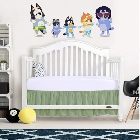 Crib Bed Skirt 28" x 52" with 14" Drop – Split Corners Dust Ruffle, Microfiber - Breathable, Durable, Elastic Adjustable Fit, Soft Nursery Bedding for Baby Boys & Girls, White Solid in Saudi Arabia