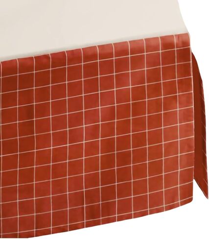 Crib Skirt in Rust Window Pane Plaid - 100% Organic Cotton - Handmade in The USA - American Made Decor in Saudi Arabia