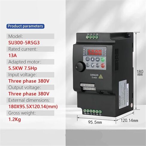 Frequency Converter Adjustable Speed Inverter 0.75KW/1.5KW/2.2KW/4KW/5.5KW 3P 220V Output for Motor Frequency Inverter(0.75KW 220V (1-3PH)) in Kuwait