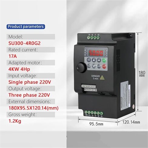 Frequency Converter Adjustable Speed Inverter 0.75KW/1.5KW/2.2KW/4KW/5.5KW 3P 220V Output for Motor Frequency Inverter(0.75KW 220V (1-3PH)) in Kuwait