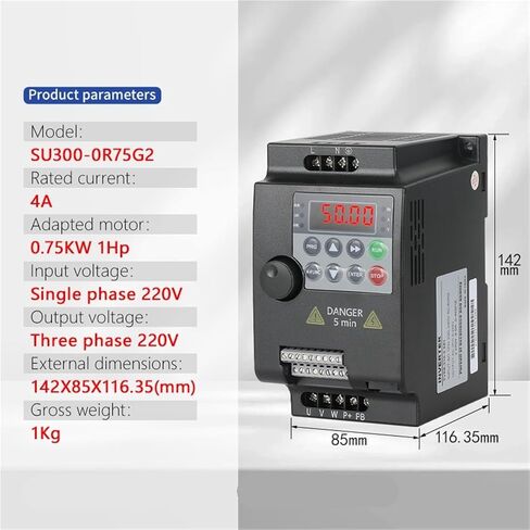 220V 380V 0.75KW 1.5KW 2.2KW 4KW 5.5KW 1PHASE 3 محول التردد/محرك السرعة القابل للتعديل/عاكس التردد/VFD (0.75KW 380V 3PH-3PH) in Kuwait