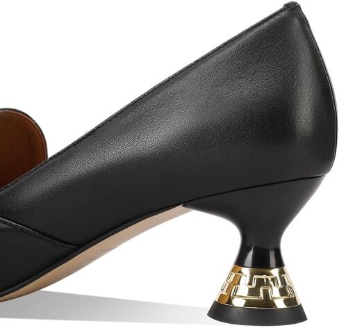 TinaCus Women's Pointed Toe Handmade Cone Heels Genuine Leather Slip On Pumps Shoes in Saudi Arabia