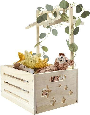 Galigali Wooden Baby Shower Box Closet ، سلة هدايا حديثي الولادة مع مقبض وألوان شماعات الأطفال ، صندوق تخزين للكشف عن الجنس ، هدية شخصية مخصصة للآباء الجدد الحامل رقم in Kuwait