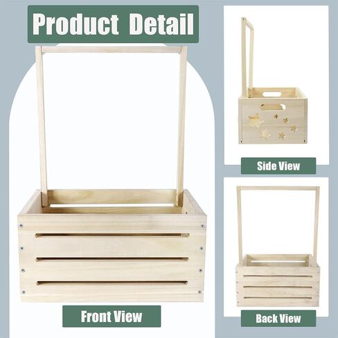 Galigali Wooden Baby Shower Box Closet ، سلة هدايا حديثي الولادة مع مقبض وألوان شماعات الأطفال ، صندوق تخزين للكشف عن الجنس ، هدية شخصية مخصصة للآباء الجدد الحامل رقم in Kuwait