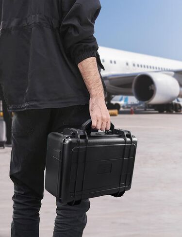 Camera Hard Case with Foam Protective Case Hard Shell Cases for Electronics Camera Large Travel Equipment Cases Waterproof Storage Box, 15" L x 10" W x 6" H in Saudi Arabia