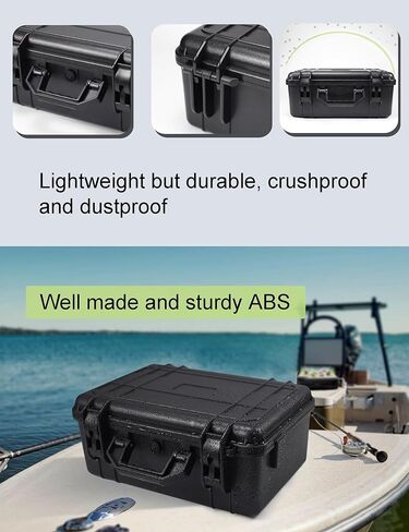 Camera Hard Case with Foam Protective Case Hard Shell Cases for Electronics Camera Large Travel Equipment Cases Waterproof Storage Box, 15" L x 10" W x 6" H in Saudi Arabia