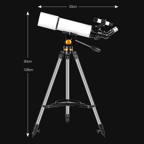 80mm Astronomy Refractor Telescope, Children's Astronomical Monoscope BeginnersMonocularSpotting Scope Home Decor Xmas Gift White, in Saudi Arabia