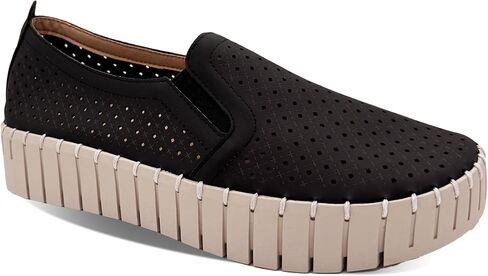 Glolily Elle Platform Perf Women's Comfort Sneakers - Orthotic Lightweight & Flexible Walking Shoes with Arch Support, Comfortable Casual Fashion Shoes for Women in Kuwait