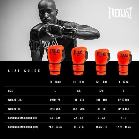 Everlast PowerLock2 Training Glove 16Oz Red/Black in Saudi Arabia