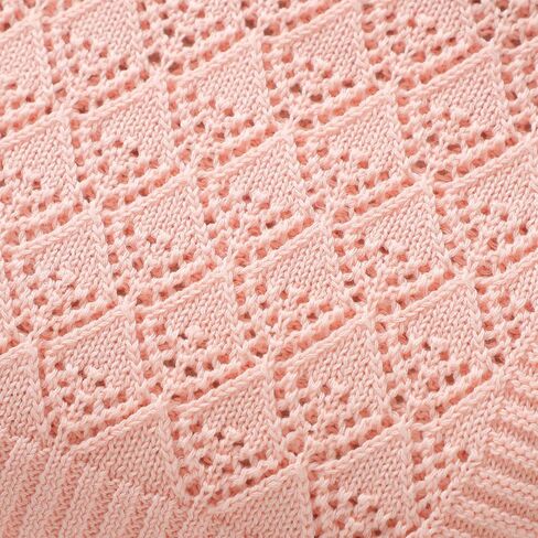 Cotton Cellular Baby Blanket Knitted Swaddle Crib Nursery Receiving Blankets for Newborn Boy Girl 40 x 30 Inch Pink in Kuwait