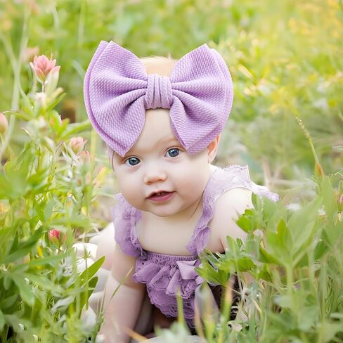 YanJie Super Durable Soft Knot Headbands with Hair Bows Infant Toddlers Kids Hair Accessories Violet Purple Headband for Newborn Baby Girls in Saudi Arabia